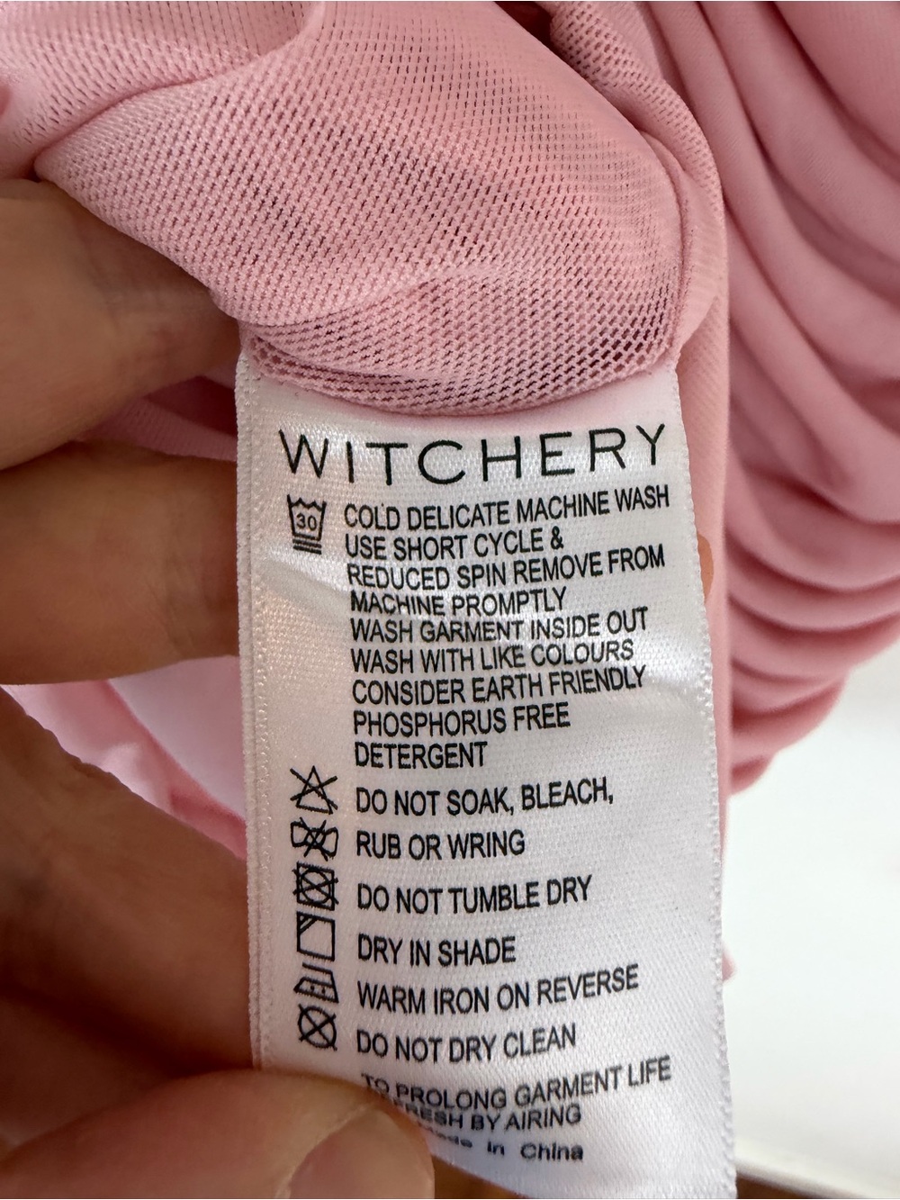 Witchery Gathered Front Long Sleeve Top Ruched Pink Size XS - Picture 6 of 7